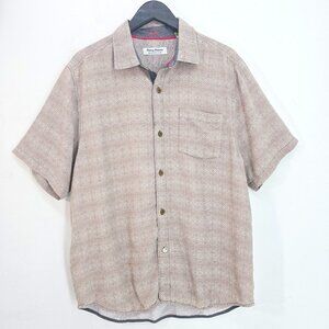 Tommy Bahama Coconut Point Geo Bala Shark, Men's Shirt GRAY WHITE Size Large